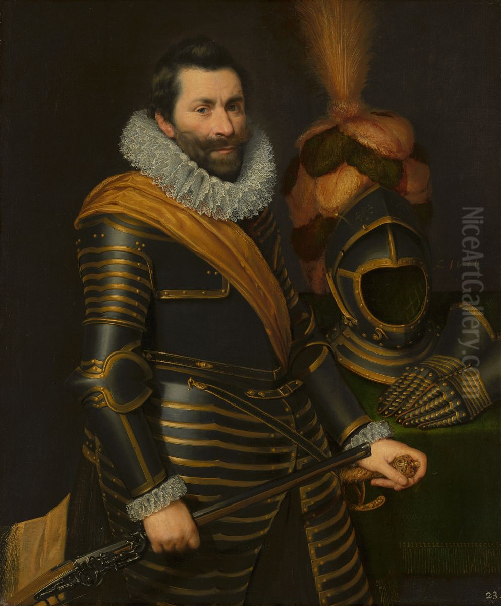 Portrait of an Officer Oil Painting by Jan Van Ravesteyn