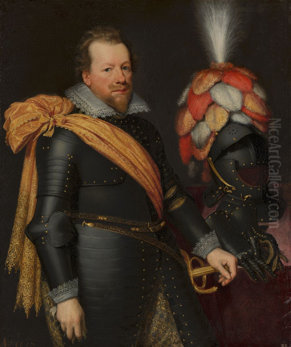 Portrait of an Officer Oil Painting by Jan Van Ravesteyn