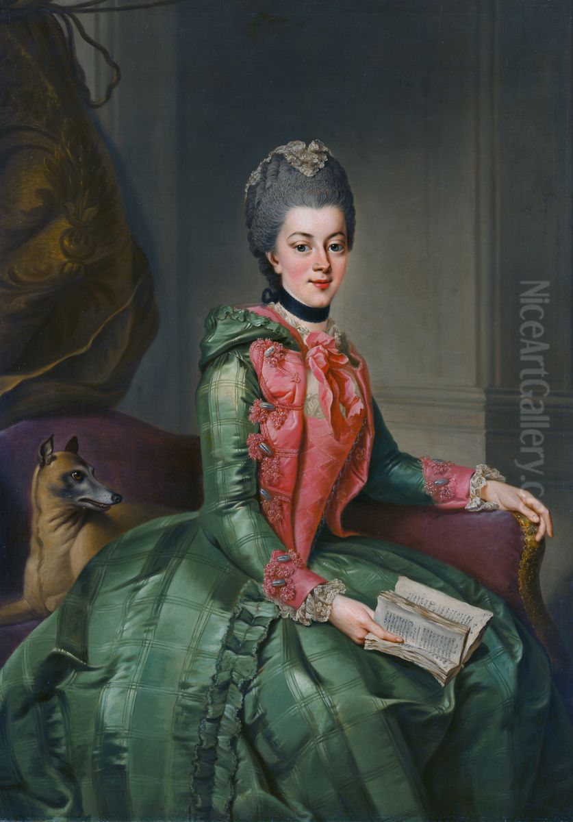 Portrait of Princess Frederika Sophia Wilhelmina (1751-1820 Oil Painting by Johann Georg Ziesenis