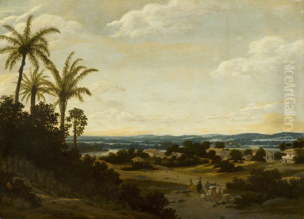 Brazilian Landscape Oil Painting by Frans Post