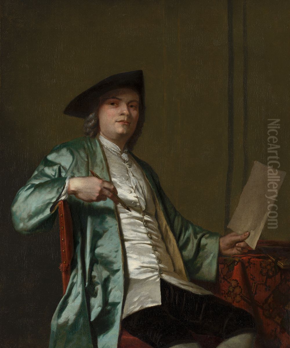 Portrait of Cornelis Ploos van Amstel (1726-1798) Oil Painting by George van der Mijn