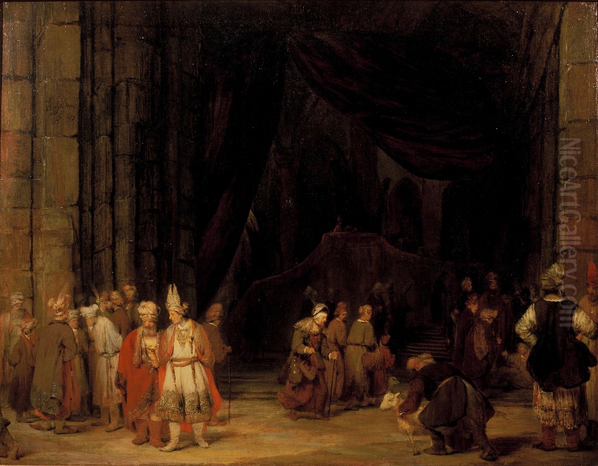 De voorhof van een tempel Oil Painting by Arent de Gelder