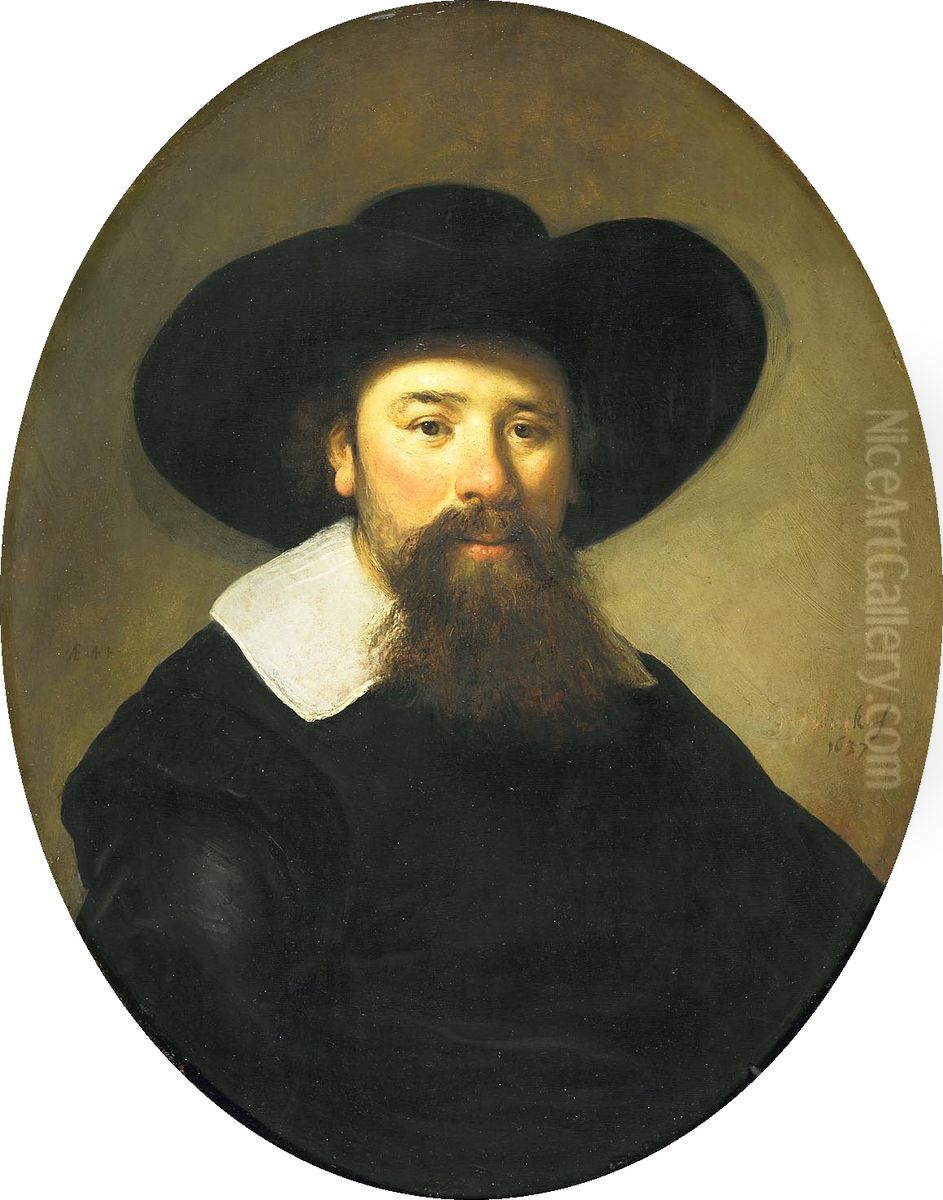 Portrait de Menasseh ben Israel Oil Painting by Govert Flinck