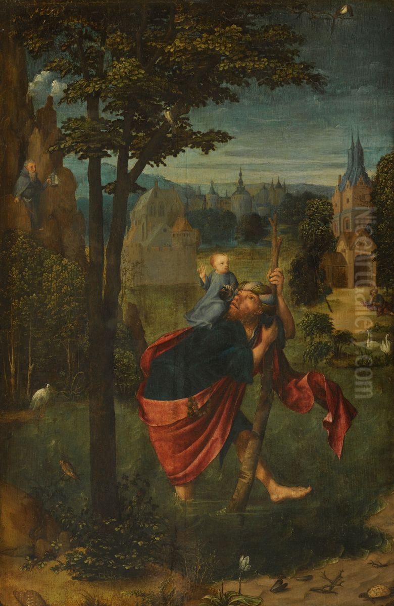 Saint Christopher Oil Painting by Master Of Frankfurt