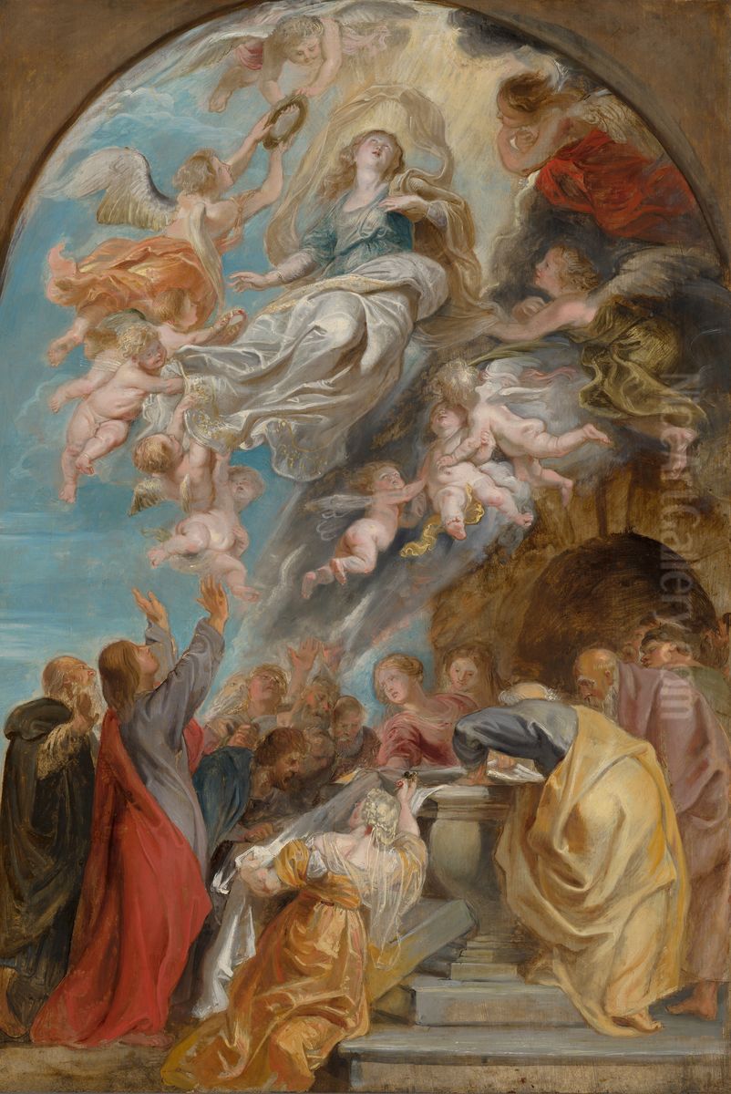 'Modello' for the Assumption of the Virgin Oil Painting by (studio of) Rubens, Peter Paul