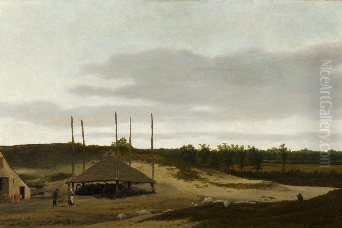 Dune Landscape with Haystack Oil Painting by Pieter Post
