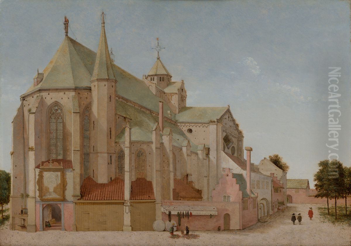 The Mariaplaats with the Mariakerk in Utrecht Oil Painting by Pieter Jansz Saenredam