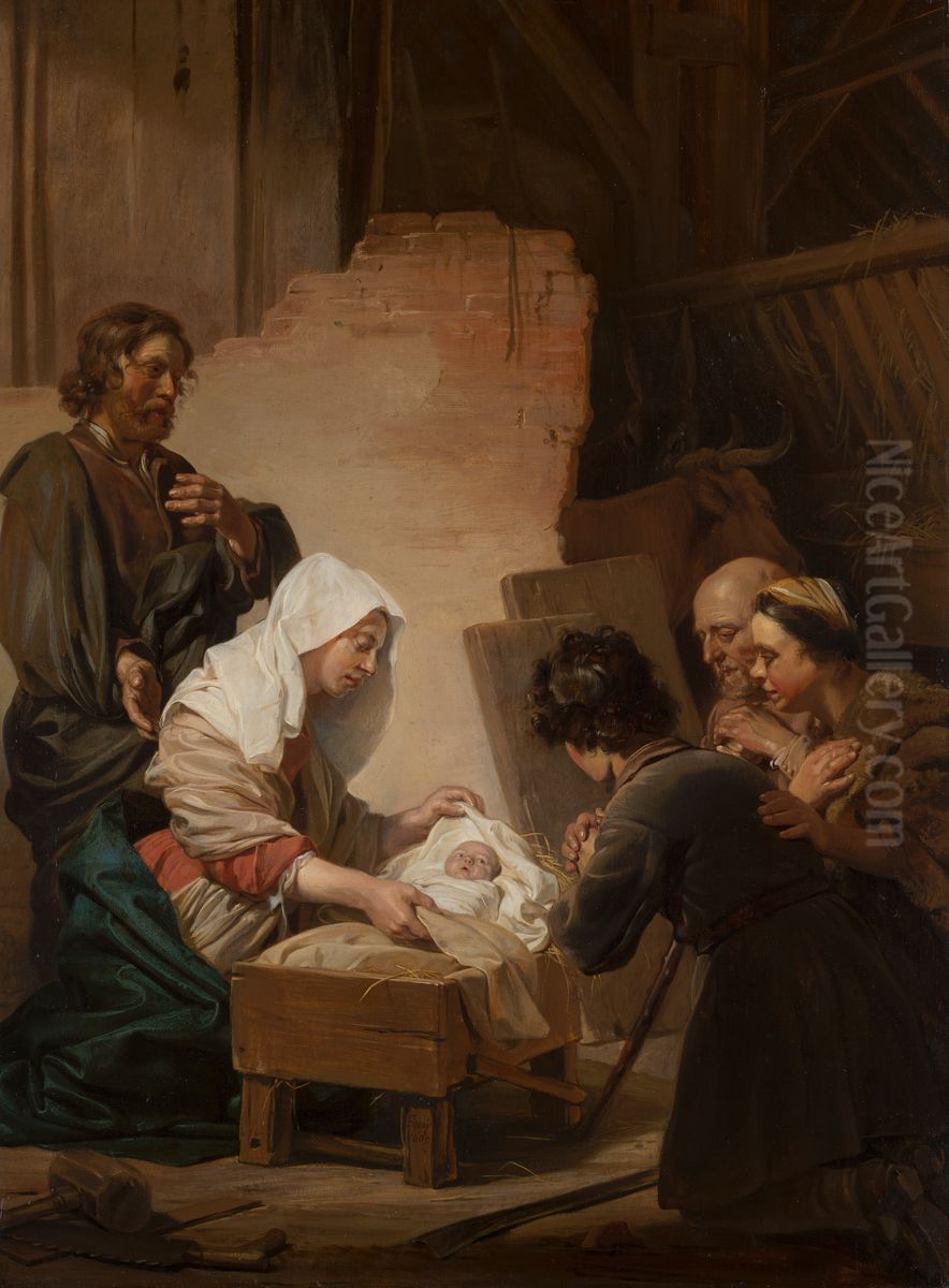 The Adoration of the Shepherds Oil Painting by Jan De Bray