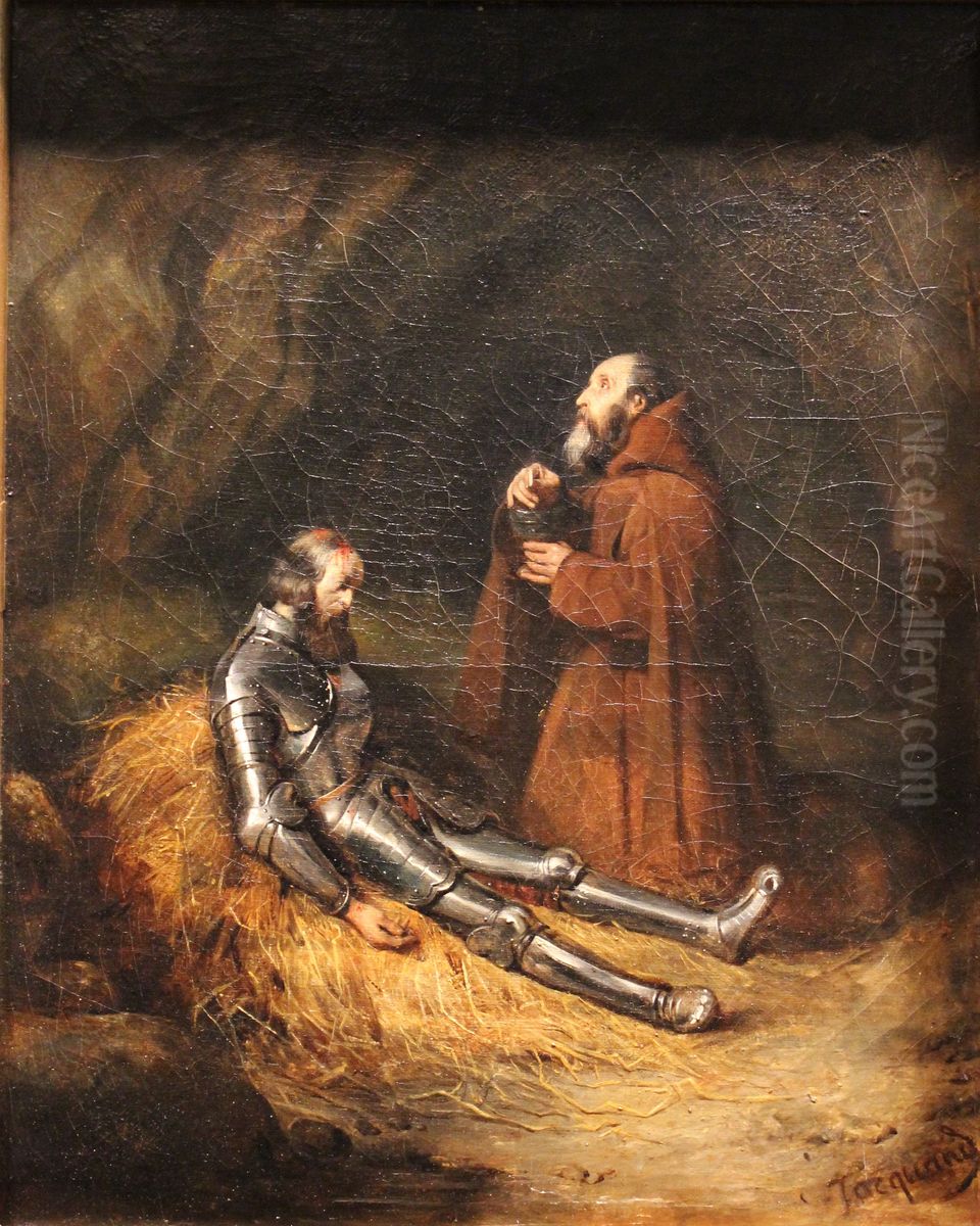 Mort du connetable de Montmorency Oil Painting by Claudius Jacquand