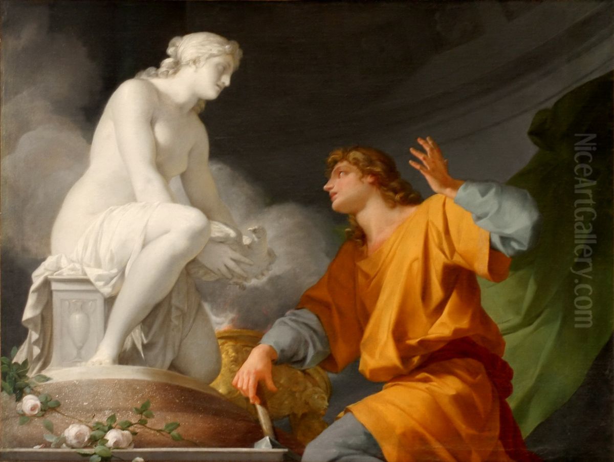 Pygmalion Praying Venus to Animate His Statue Oil Painting by Jean-Baptiste Regnault