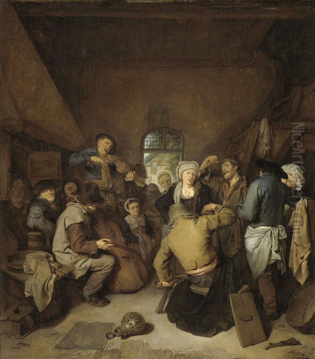 Peasants making Music and Dancing Oil Painting by Cornelis Pietersz Bega