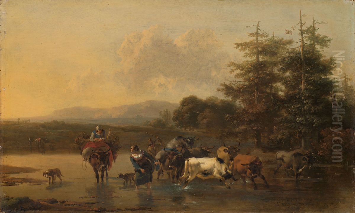 The Cattle Herd Oil Painting by Nicolaes Pieterszoon Berchem