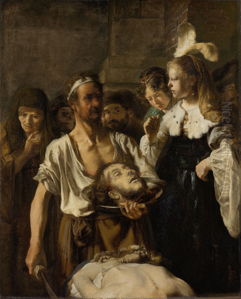 Salome ontvangt het hoofd van Johannes de Doper Oil Painting by Rembrandt