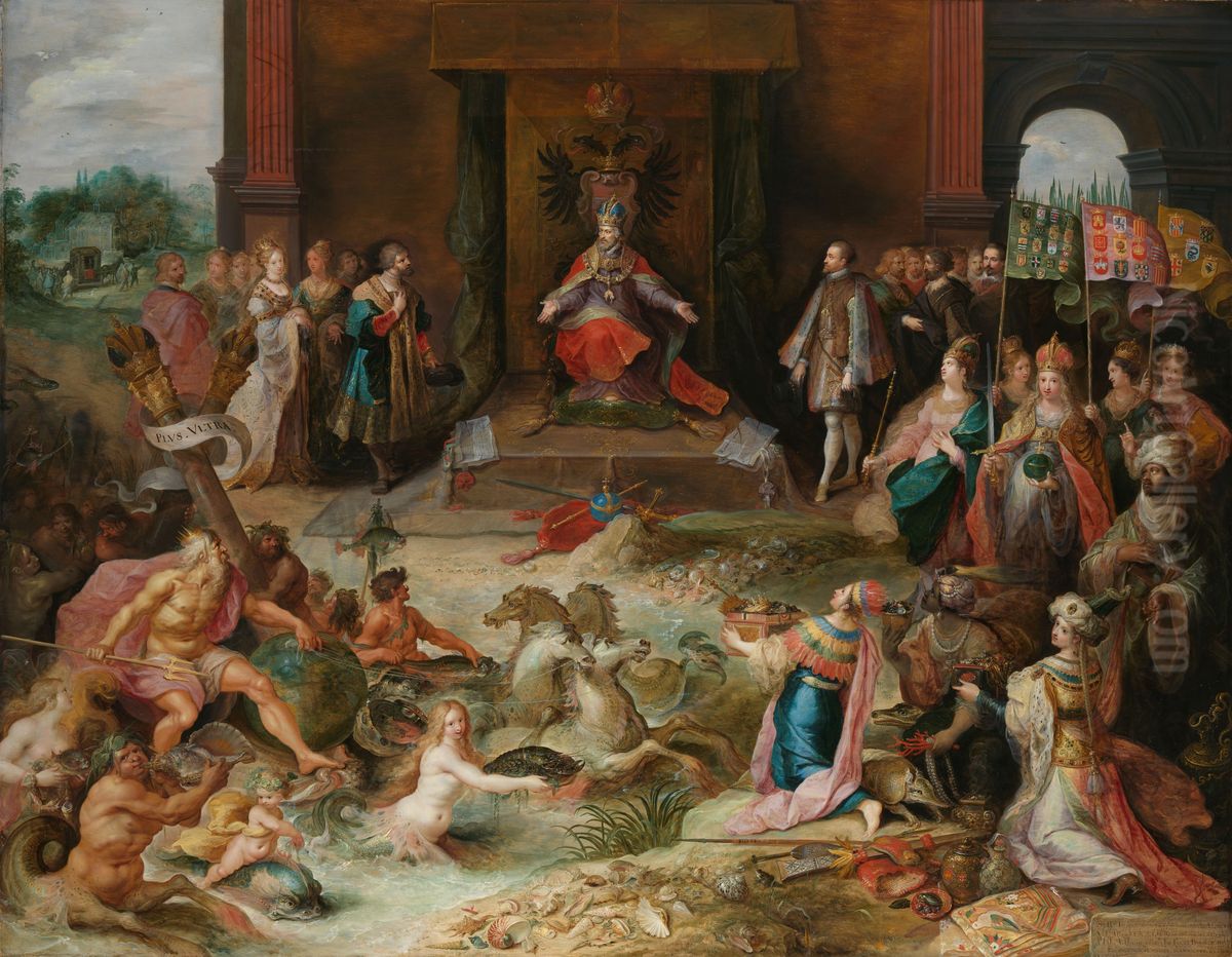 Allegory on the Abdication of Emperor Charles V in Brussels Oil Painting by Frans Francken the Younger