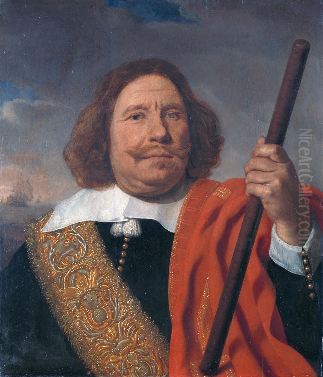 Egbert Meeuwsz Cortenaer (1605-65). Vice admiral, admiralty of the Maas, Rotterdam Oil Painting by Bartholomeus Van Der Helst