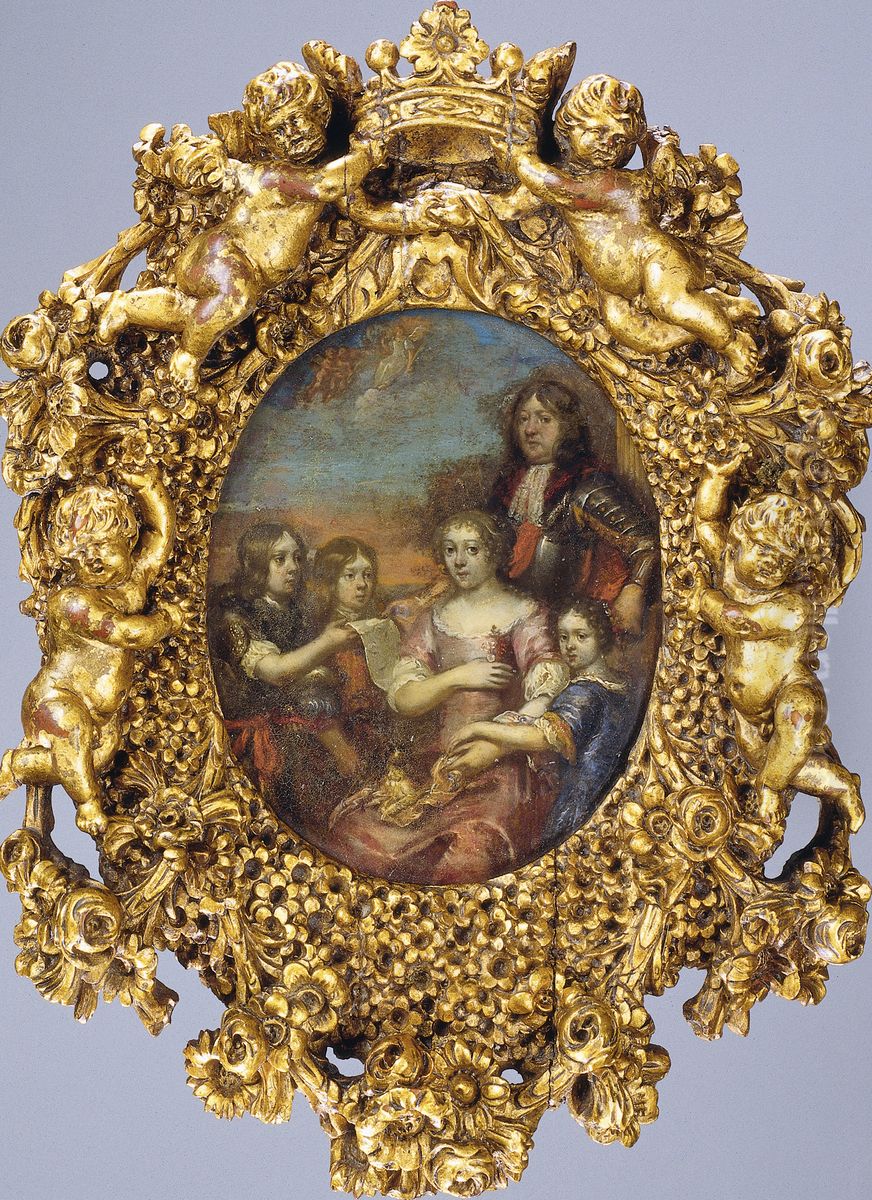 Willem Hadriaan van Nassau (1623-1705), heer van Odijk, met zijn vrouw en kinderen Oil Painting by Gerard Hoet