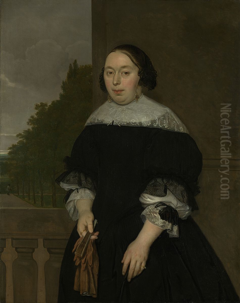 Aletta van Ravensberg (1635-77). Echtgenote van Jan van Nes Oil Painting by Ludolf de Jongh
