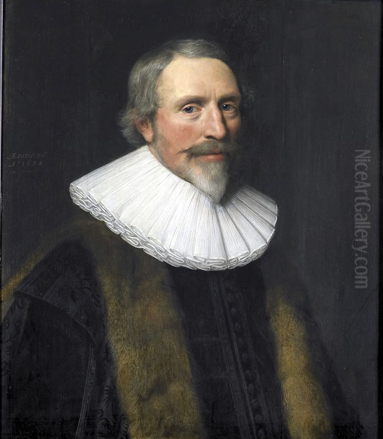 Portrait ofJacob Cats (1577-1660) Oil Painting by Michiel Jansz. van Mierevelt