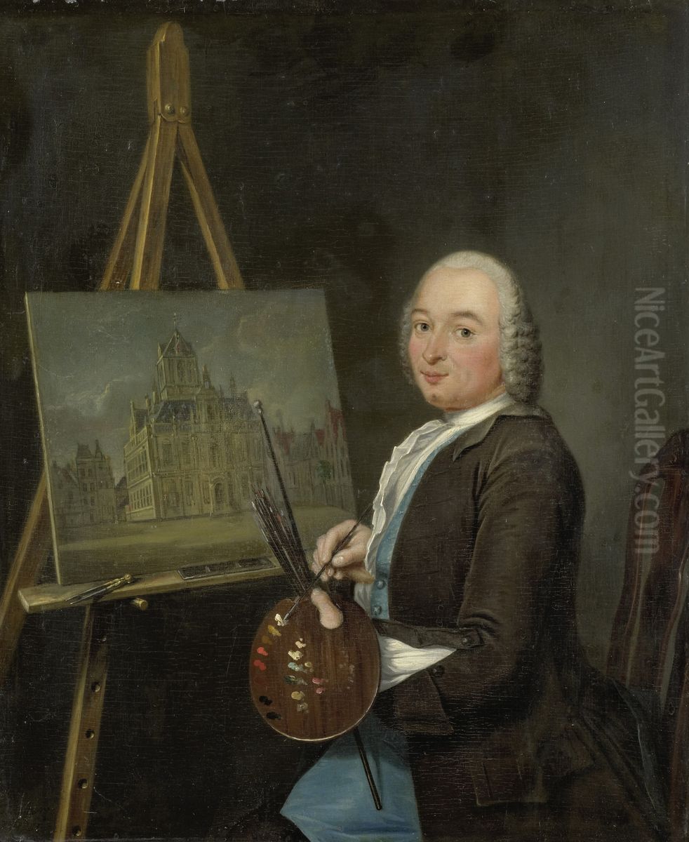 Jan ten Compe (1713-61). Schilder en kunsthandelaar te Amsterdam Oil Painting by Tibout Regters