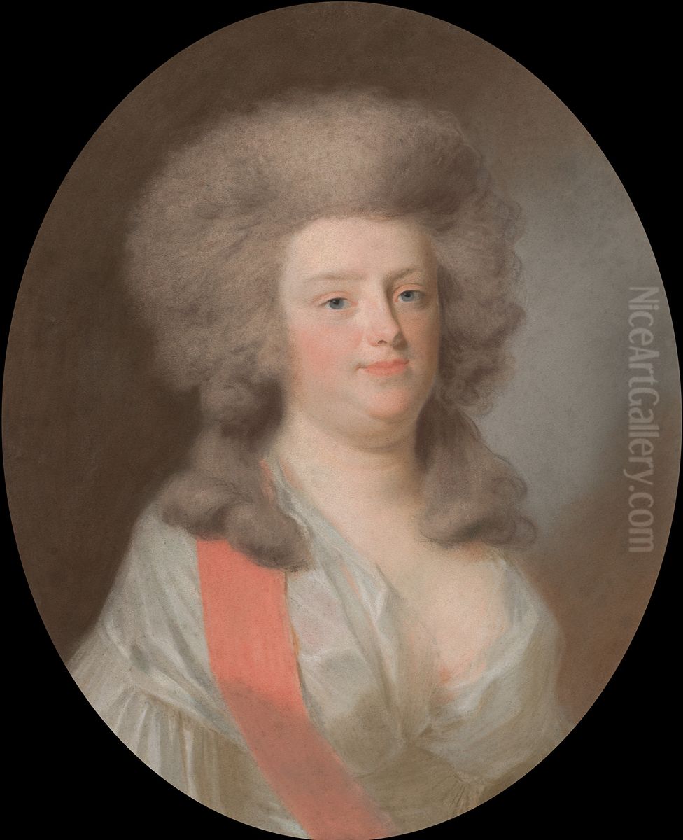 Augusta Maria Carolina van Nassau-Weilburg (1764-1802). Nicht van Willem V, prins van Oranje-Nassau, dochter van zijn zuster Carolina Oil Painting by Johann Friedrich August Tischbein