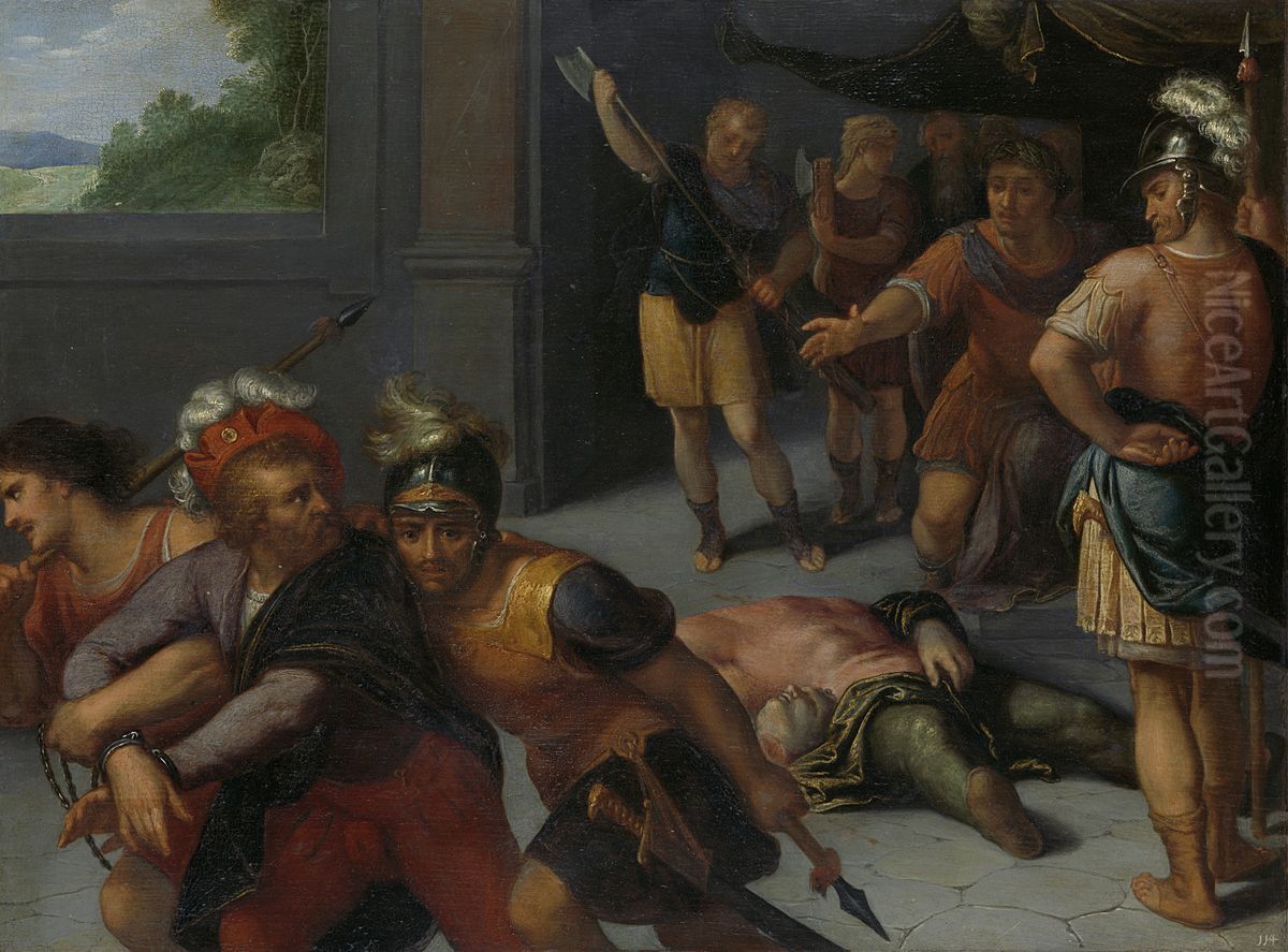 De onthoofding van Julius Paulus en de gevangenneming van Claudius Civilis Oil Painting by Otto van Veen