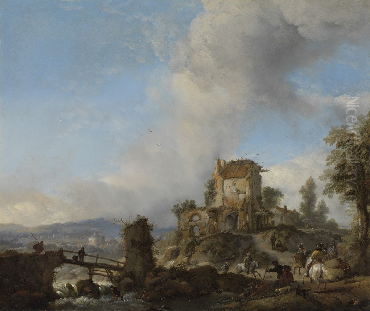 Hertenjacht Oil Painting by Philips Wouwerman
