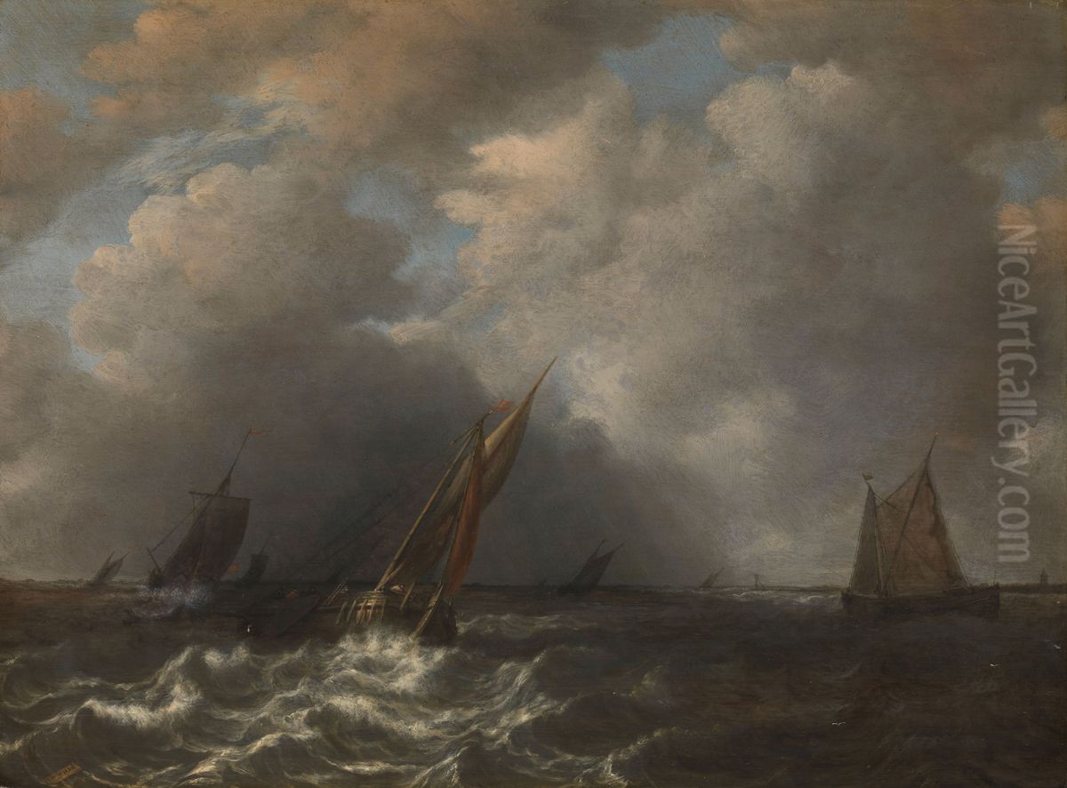 Storm op de Maas Oil Painting by Hendrik Martenszoon Sorgh