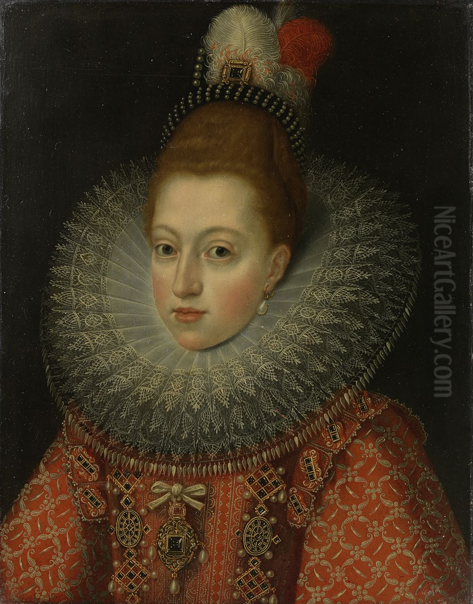 Portret van Margaretha van Oostenrijk (1584-1611). Echtgenote van Filips III Oil Painting by Frans Pourbus the younger