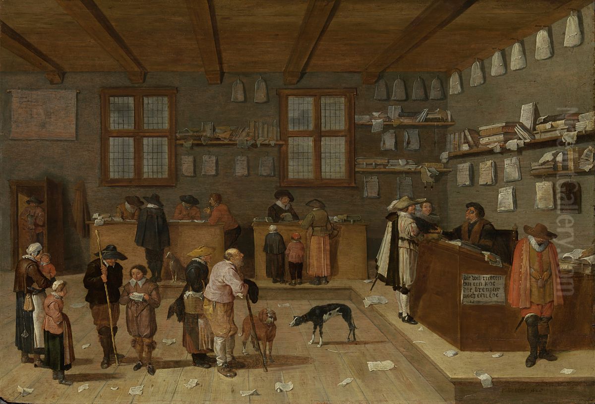 Het kantoor van de advocaat Oil Painting by Pieter de Bloot