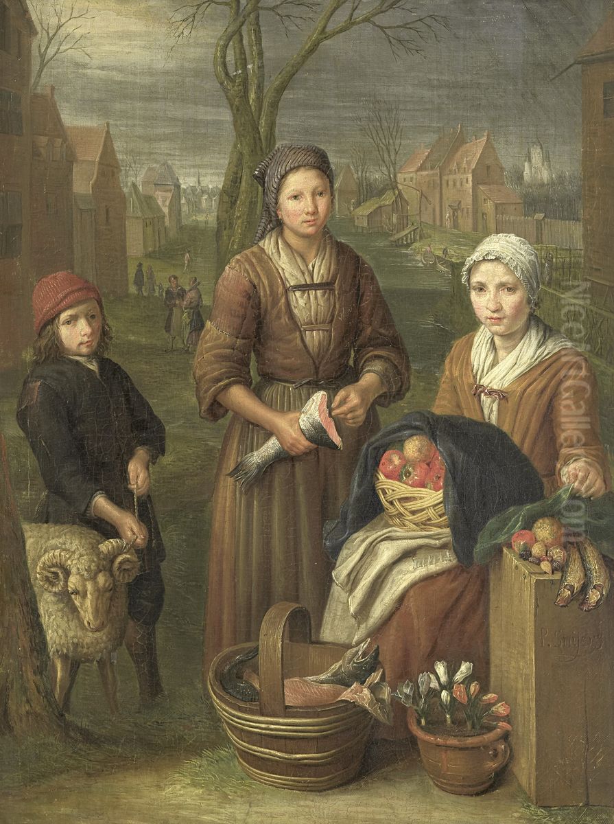 De koopvrouw Oil Painting by Pieter Snyers
