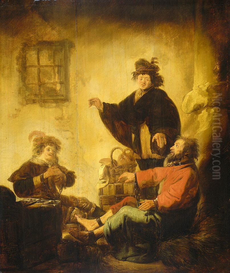 Joseph interpreting the dreams of the baker and the butler. Oil Painting by Benjamin Gerritsz Cuyp