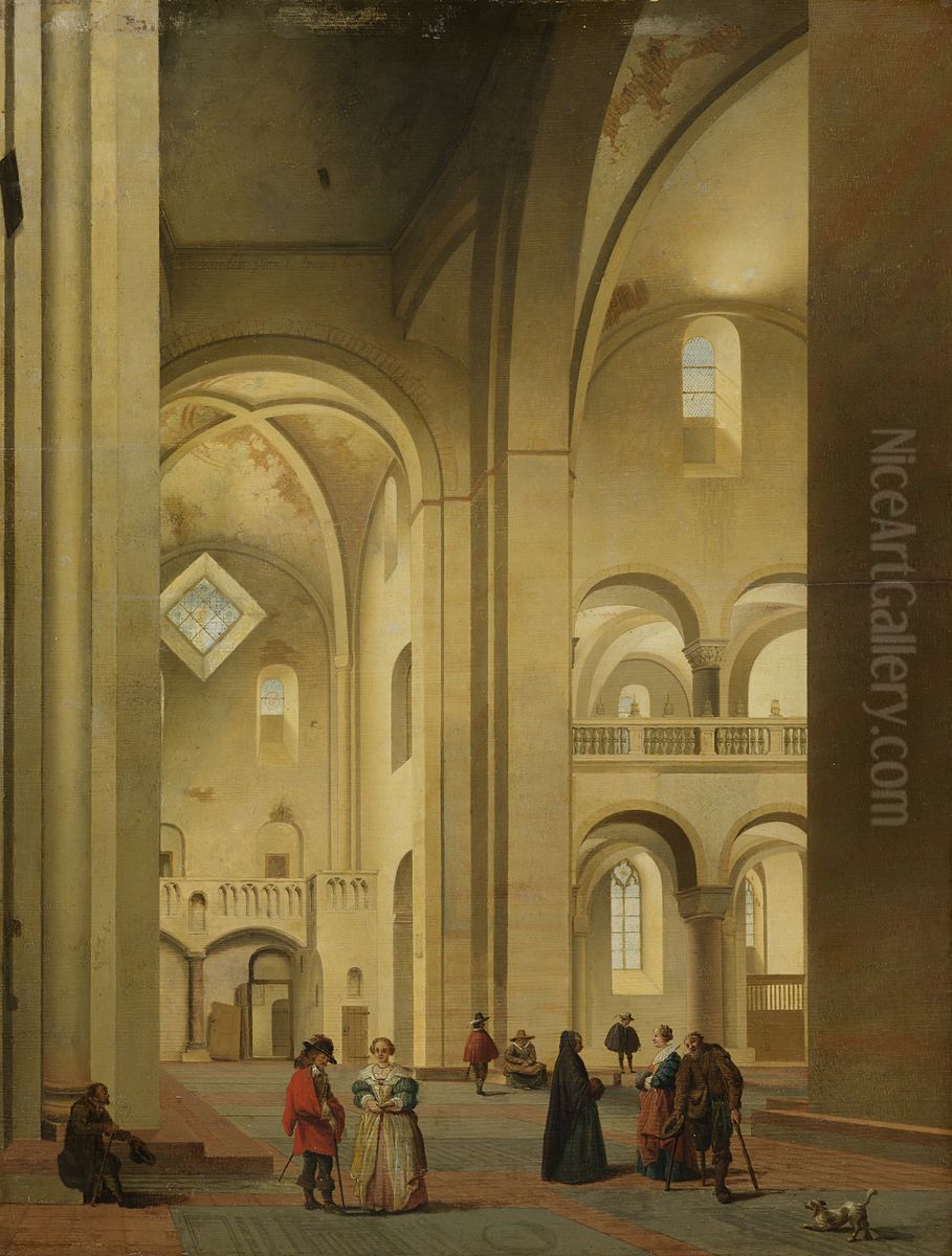 The Transept of the Mariakerk in Utrecht, seen from the Northeast Oil Painting by Pieter Jansz Saenredam