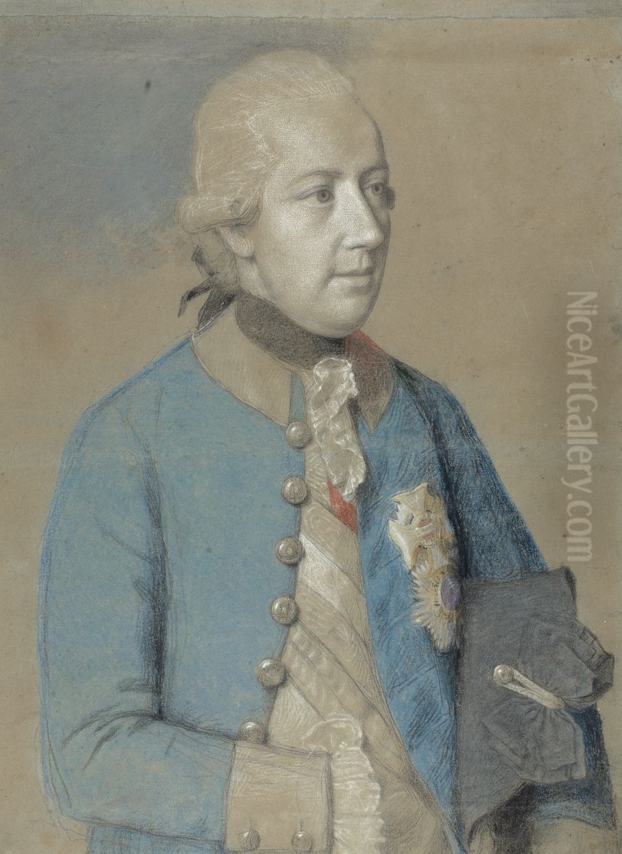 Portret van Joseph II van Oostenrijk (1741-90), Rooms-Duits keizer en later koning van Hongarije en Bohemen Oil Painting by Jean-Etienne Liotard