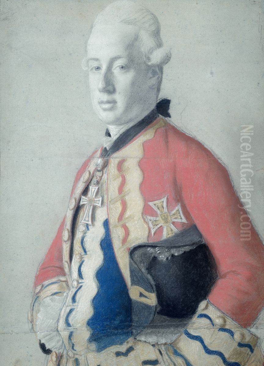 Portret van aartshertog Maximiliaan Franz van Oostenrijk (1756-1801), later aartsbisschop en keurvorst van Keulen en prins bisschop van Munster Oil Painting by Jean-Etienne Liotard