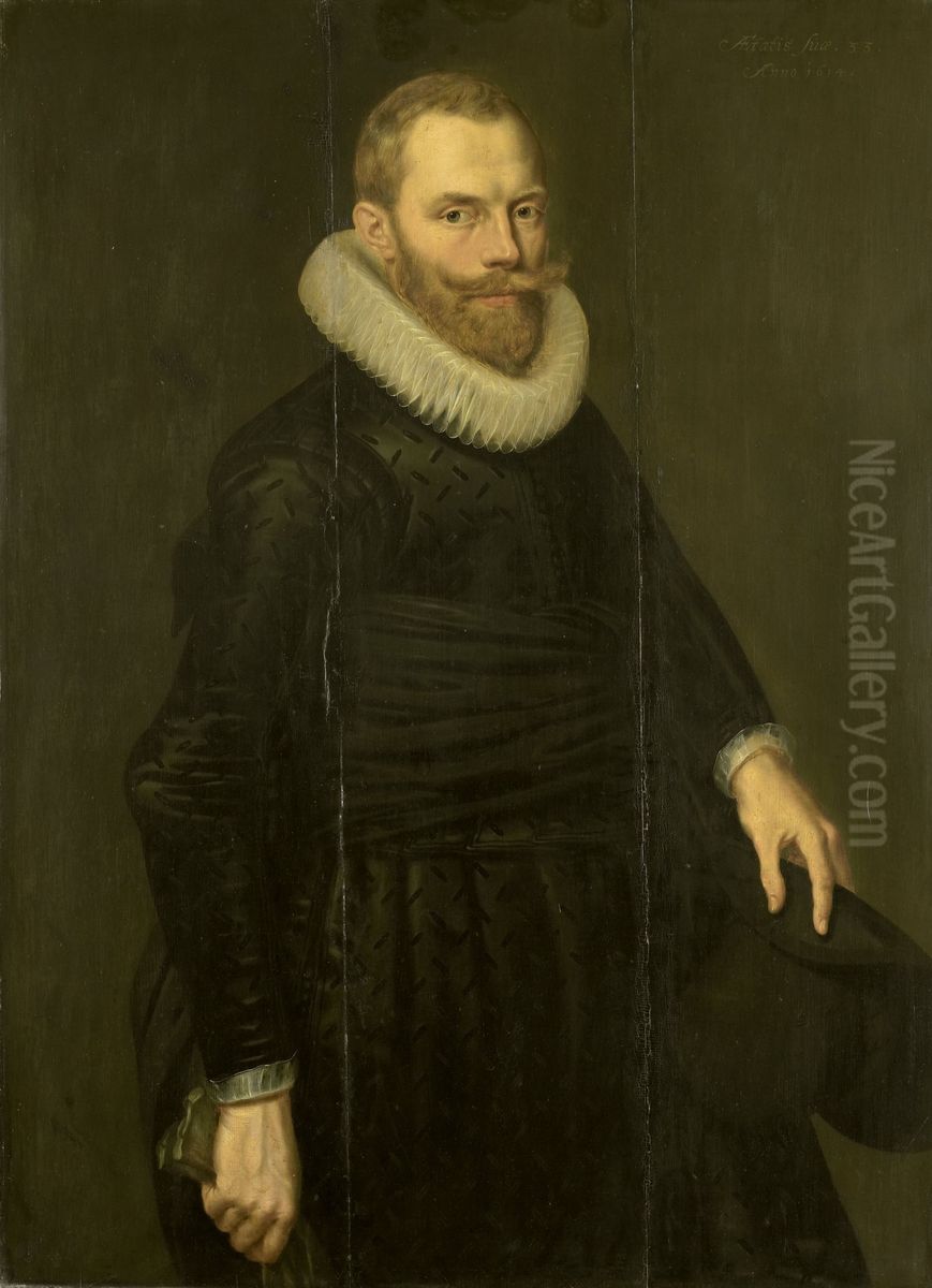 Portret van Dirck Hasselaer (1581-1645) Oil Painting by Cornelis van der Voort