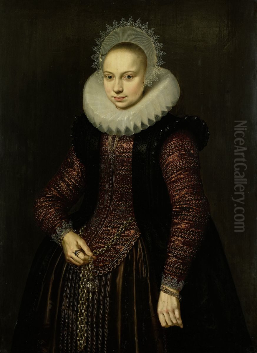 Portret van Brechtje Overrijn van Schoterbosch (1592-1618) Oil Painting by Cornelis van der Voort