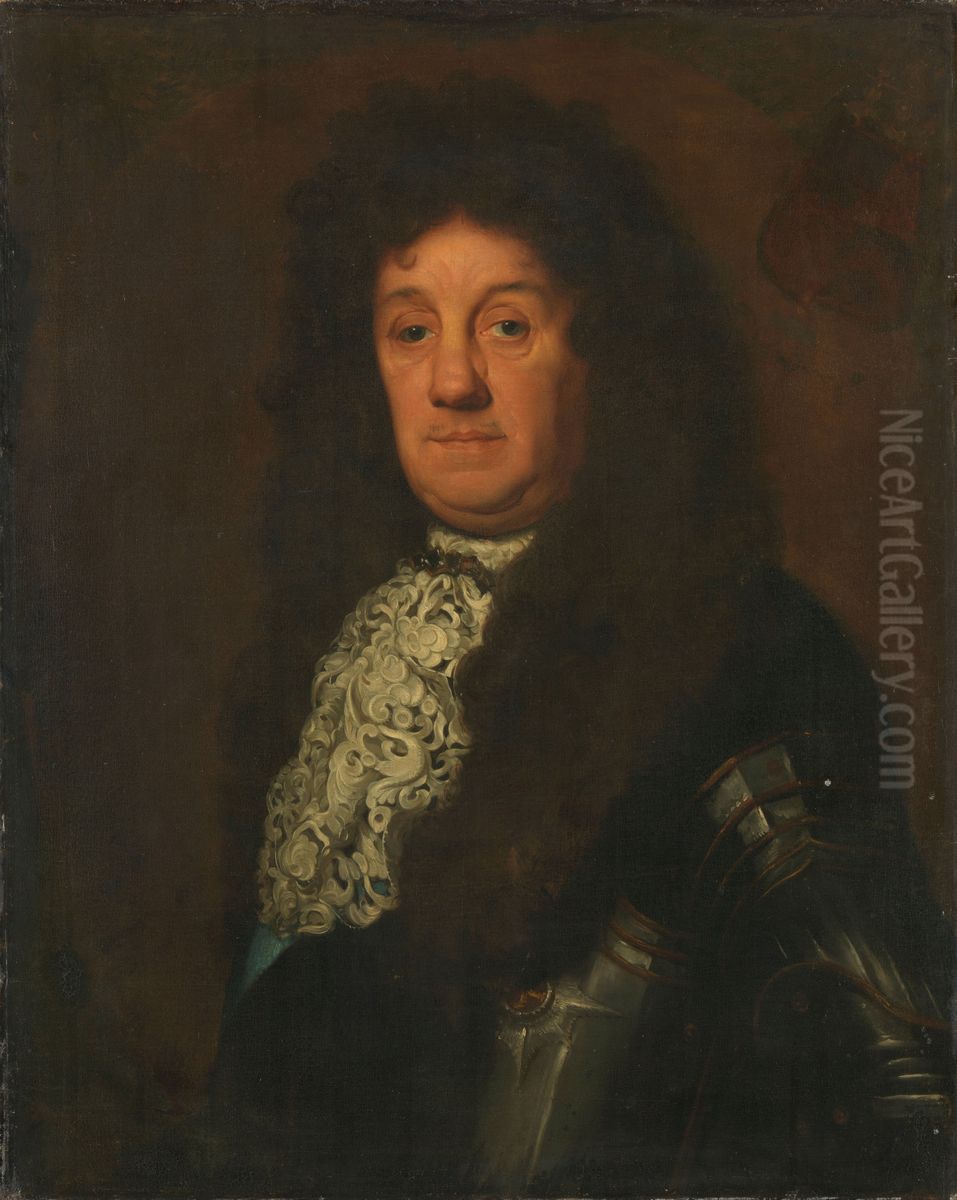 Portrait of Cornelis Tromp (1629-91), vice-admiral of Holland and West Friesland Oil Painting by David van der Plas