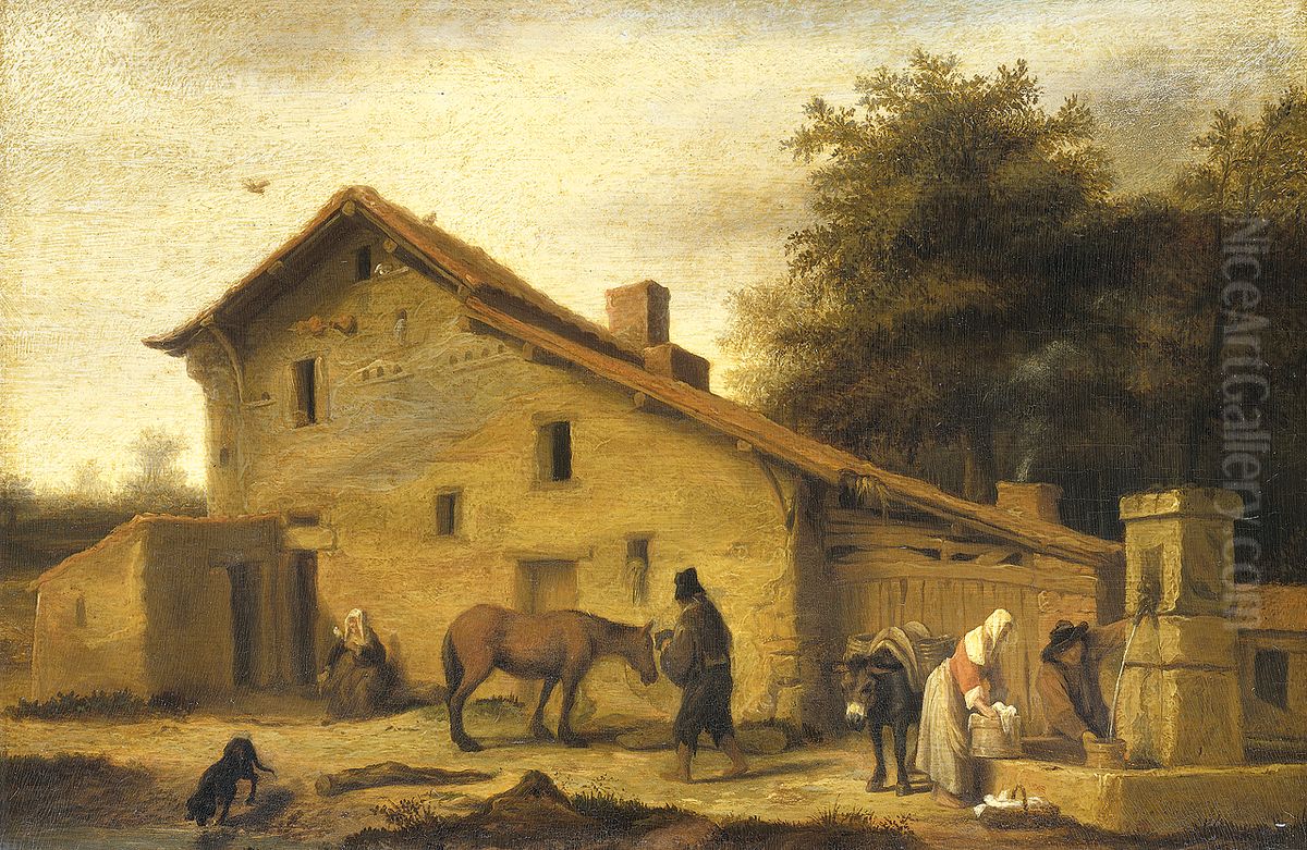 An inn in the neighborhood of Nantes Oil Painting by Lambert Doomer