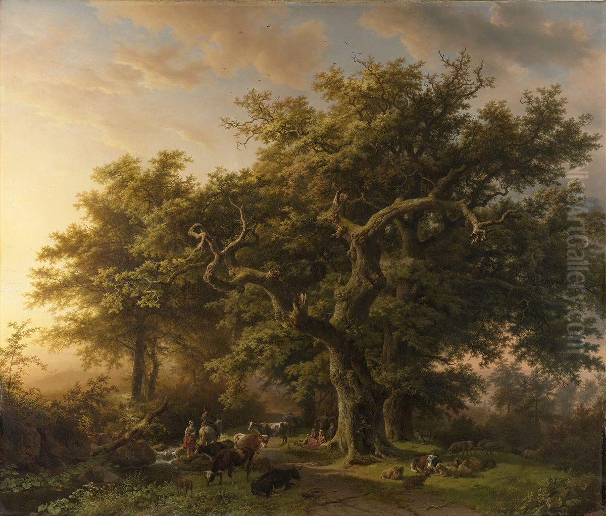 Forest View Oil Painting by Barend Cornelis Koekkoek