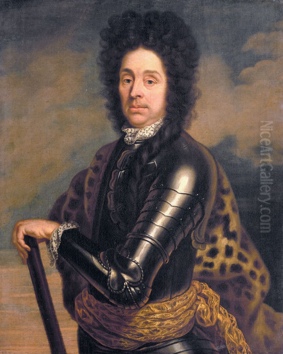 Portrait of Menno Baron van Coehoorn (1641-1704). General in the Artillery and Fortifications Engineer Oil Painting by Theodorus Netscher