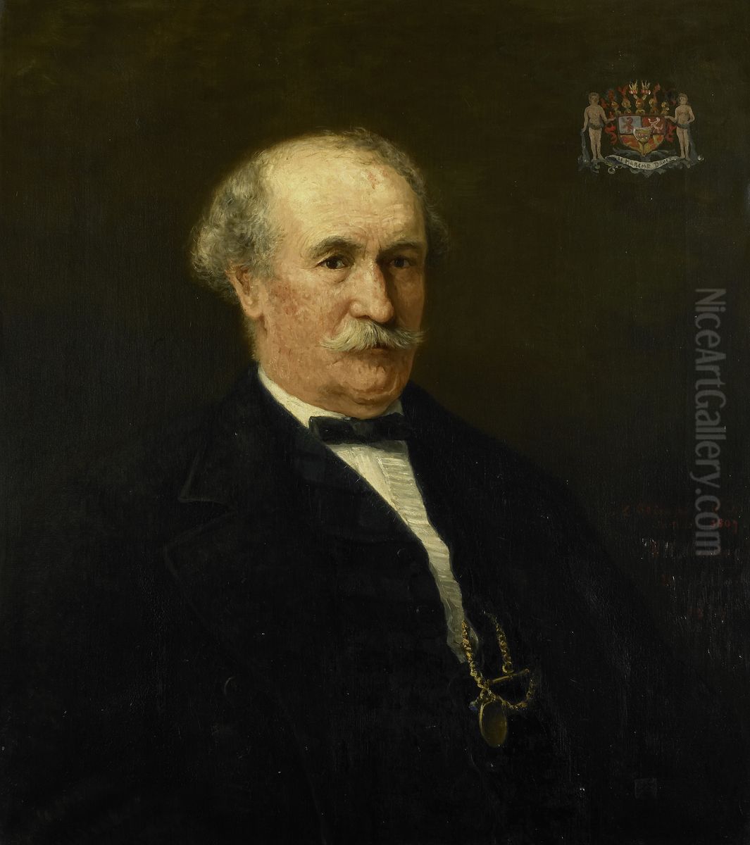 Menno David Graaf van Limburg Stirum (1807-91) Oil Painting by Hendrik Willem Mesdag