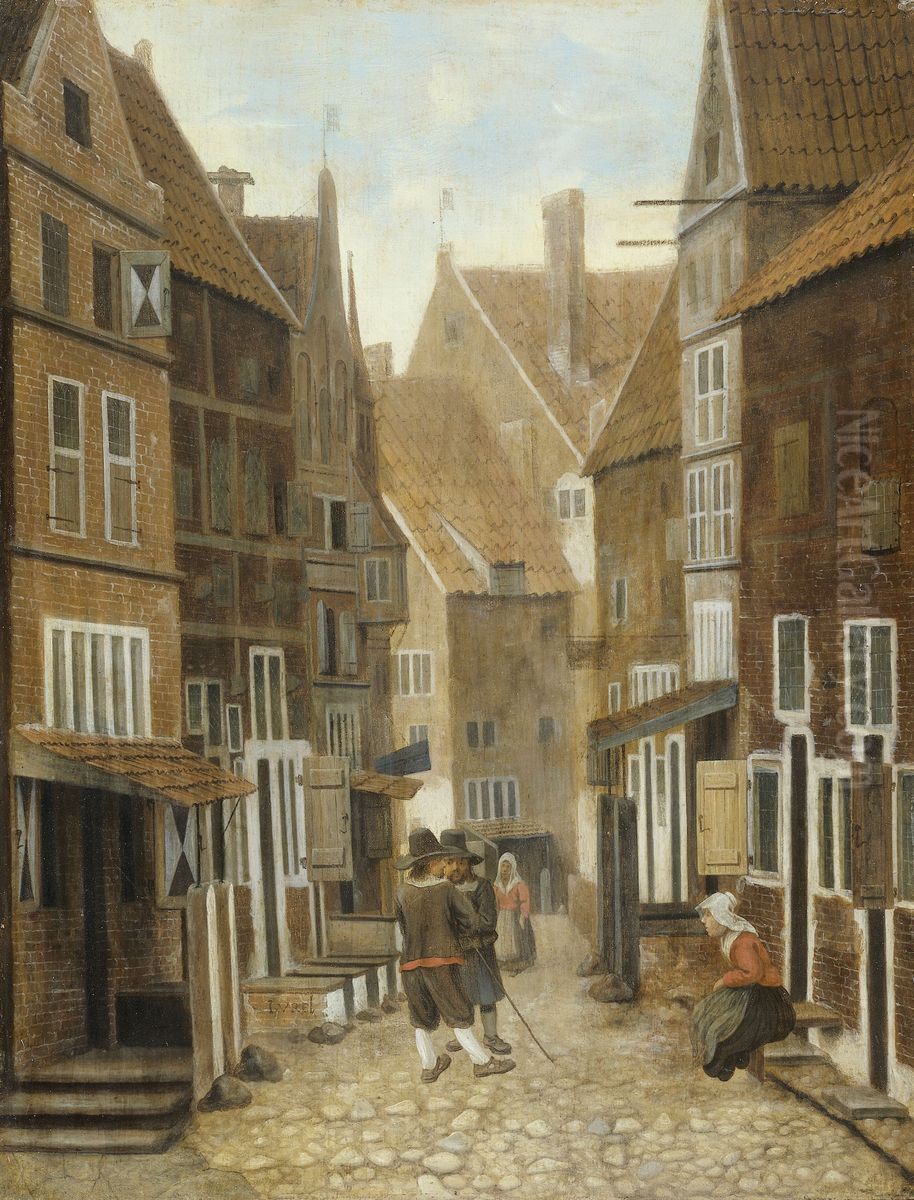 View of a Town Oil Painting by Jacob Vrel