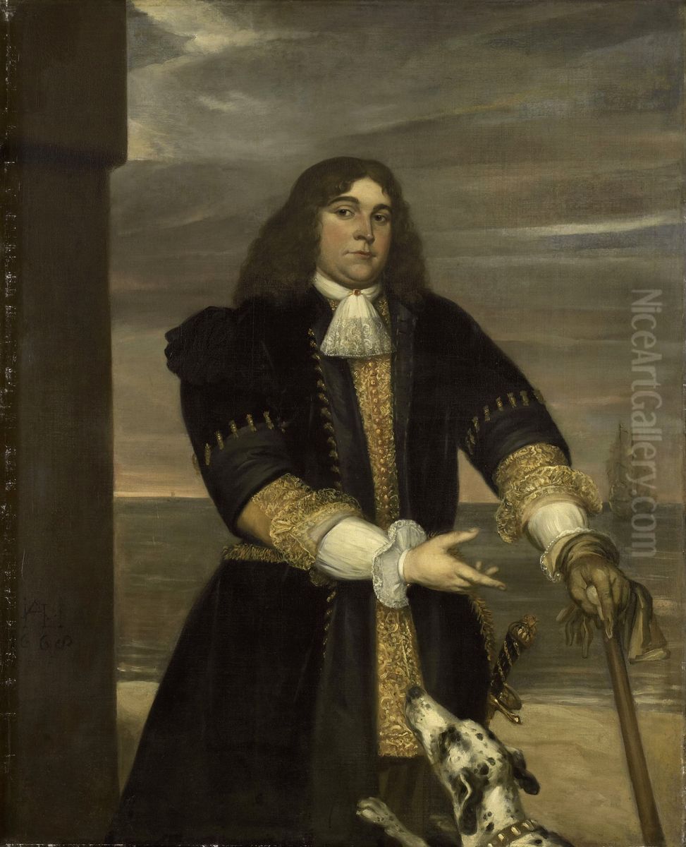Jan van Gelder (1647-73). Kapitein ter zee, stiefzoon van Michiel Adriaensz de Ruyter Oil Painting by Jan Andrea Lievens