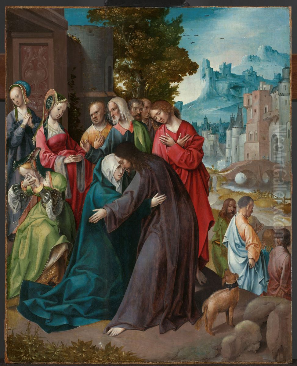 Christ Taking Leave of his Mother Oil Painting by Cornelis Engebrechtsz.