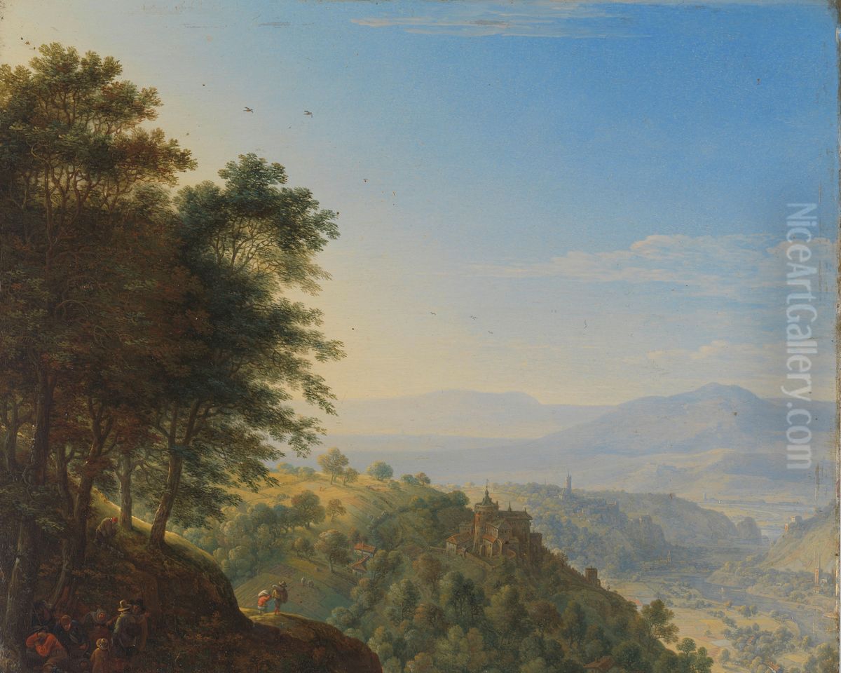 Berglandschap bij Boppard aan de Rijn Oil Painting by Herman Saftleven