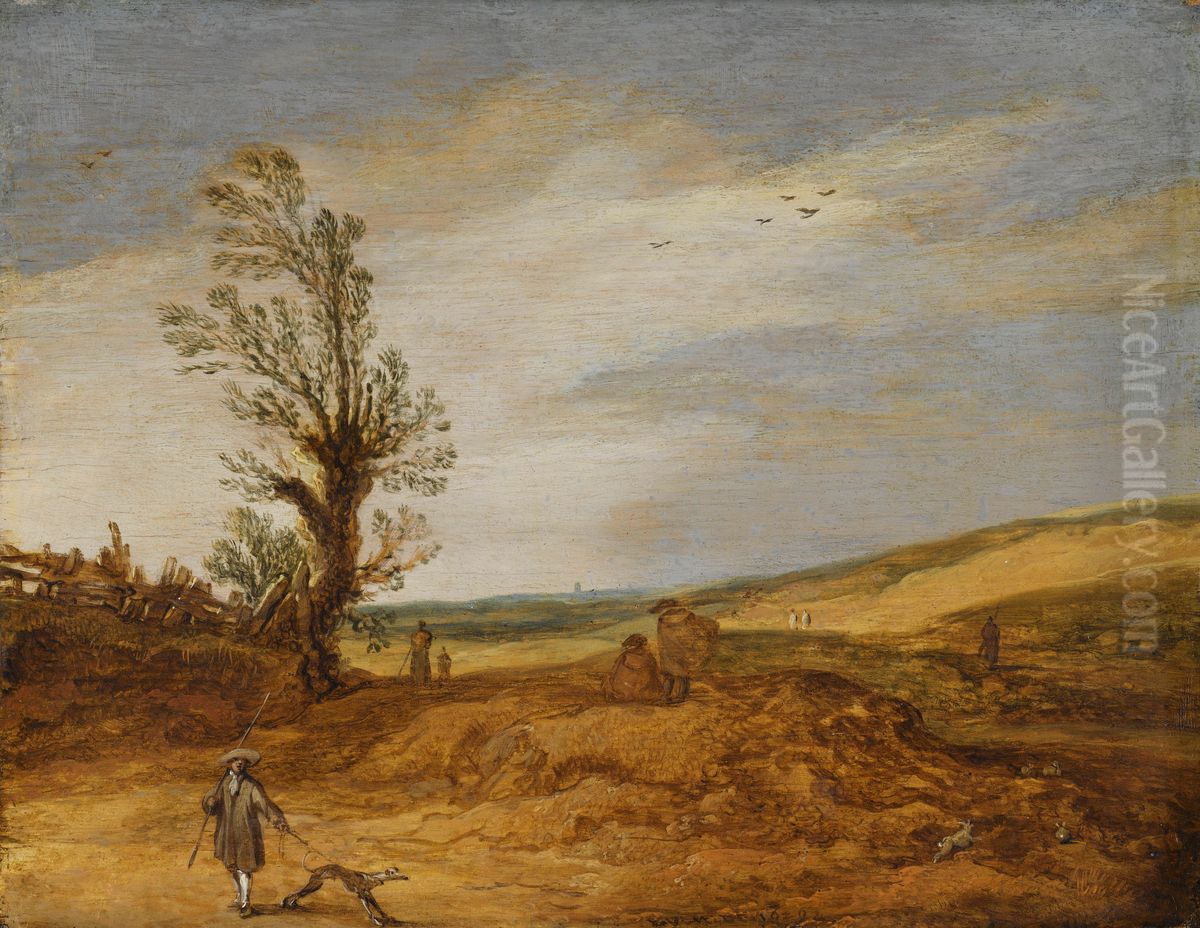 Duinlandschap Oil Painting by Esaias Van De Velde