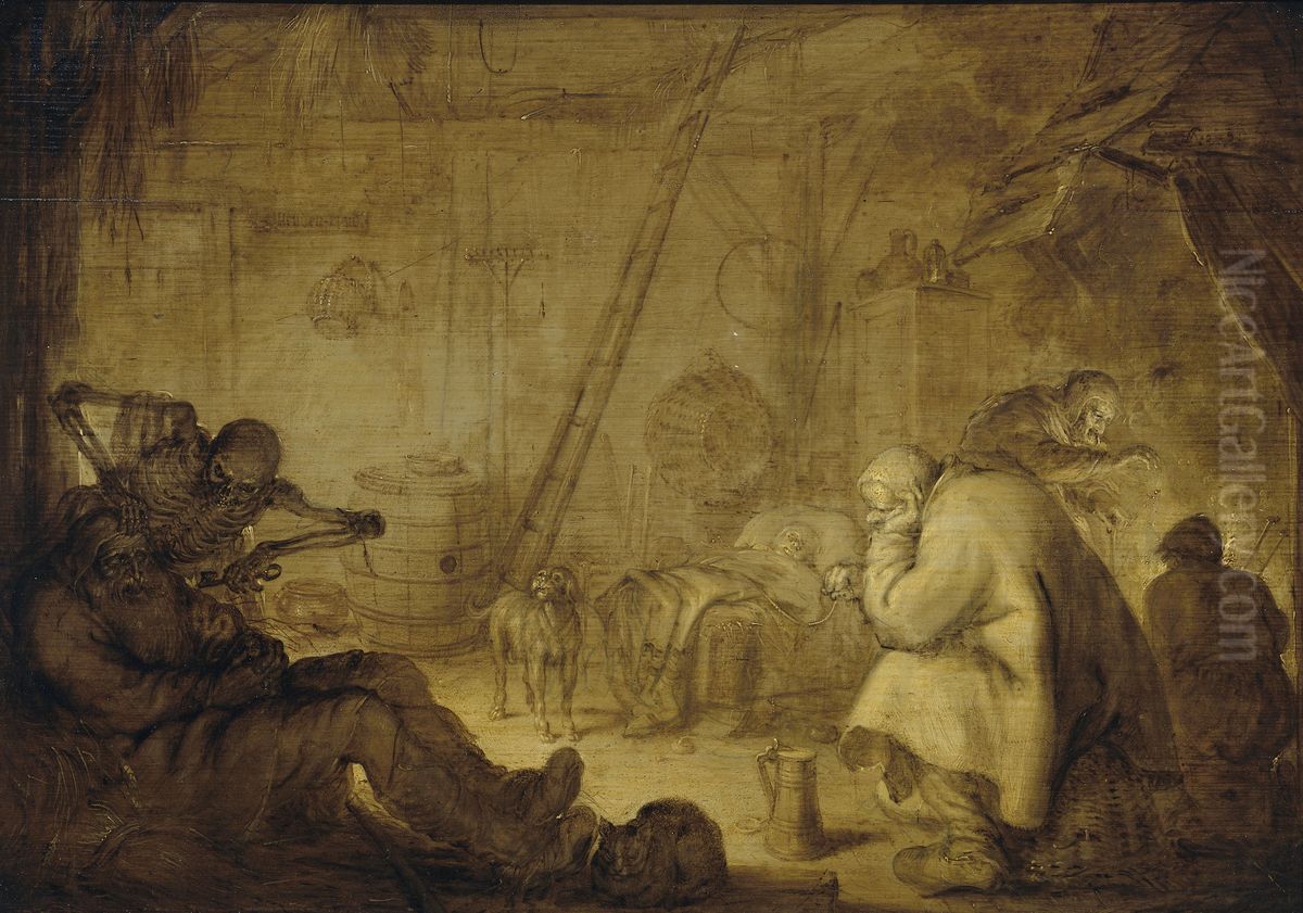 'Ellenden-eind' Oil Painting by Adriaen van de Venne