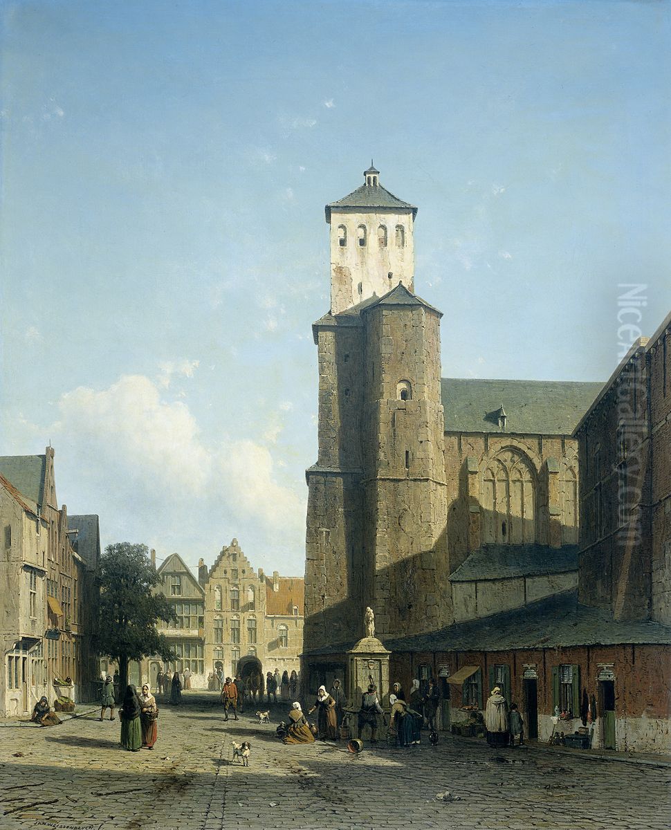 St Denis' Church in Liege Oil Painting by Jan Weissenbruch