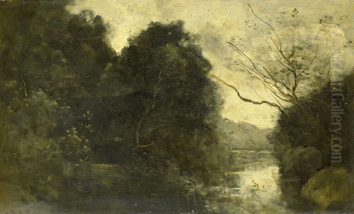 Etang Forestier Oil Painting by Jean-Baptiste Camille Corot