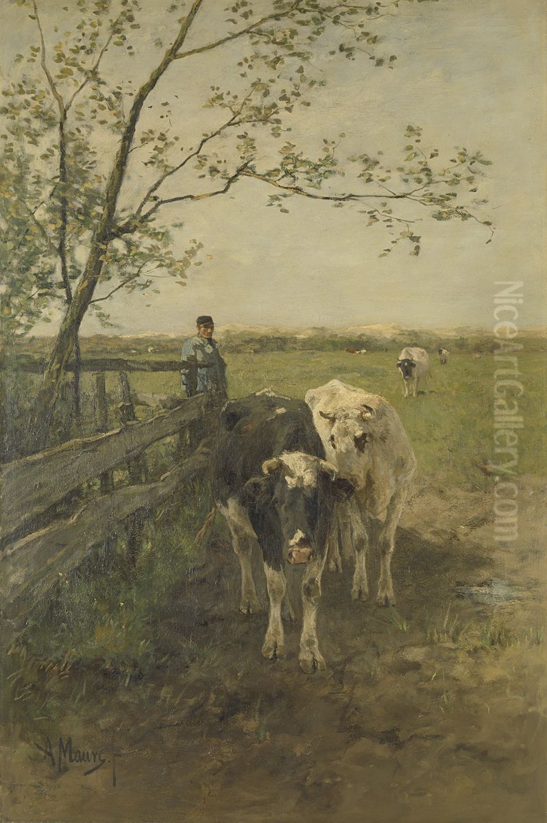 De melkbocht Oil Painting by Anton Mauve